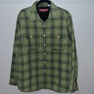 Vintage ANALOG Plaid Quilted Shacket Shirt Jacket- Made in Portugal -EUC -Size M
